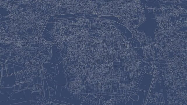 3D looped animation of city - Lucca Italy