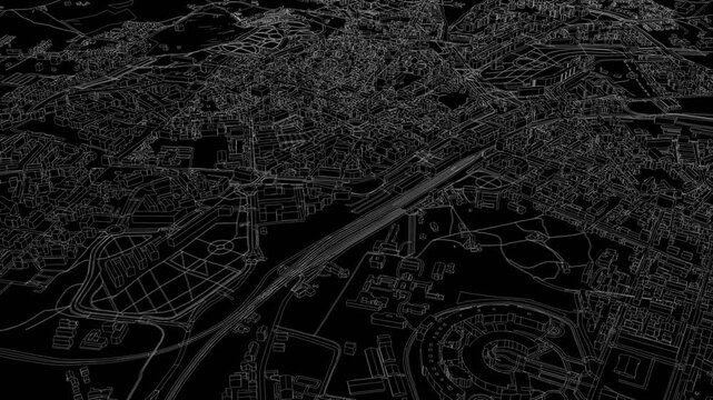 3D looped animation of city - Arezzo Italy
