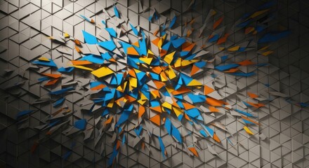 Naklejka premium Geometric Abstract Wall Art With Triangular Patterns