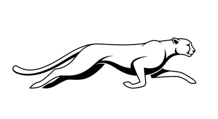 Fototapeta premium Stylized Cheetah Running Silhouette Vector Art