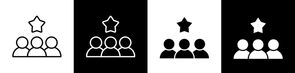 Fototapeta premium Teamwork black and white icon design concept