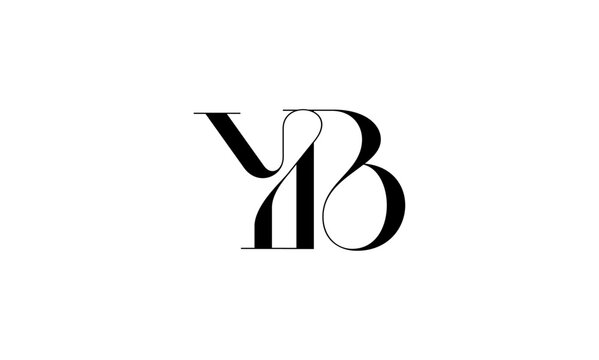 YB initial letters logo or YB monogram