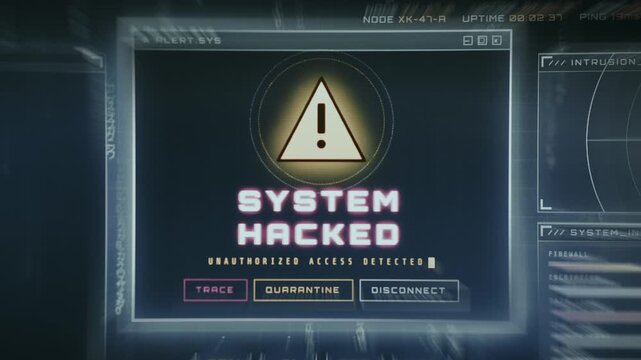 System Hacked alert, unauthorized access has been detected