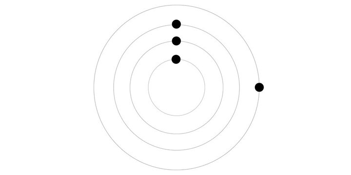 Minimalist Circular Orbit Dots Motion Graphic on White