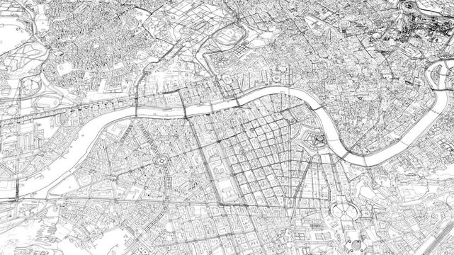 3D looped animation of city - Rome Italy