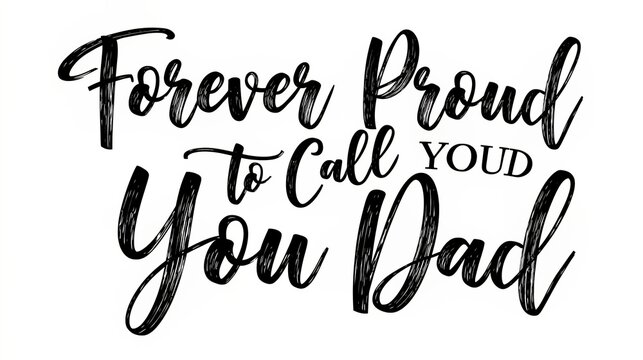 A heartfelt message written in elegant black cursive script on a white background for Father's Day