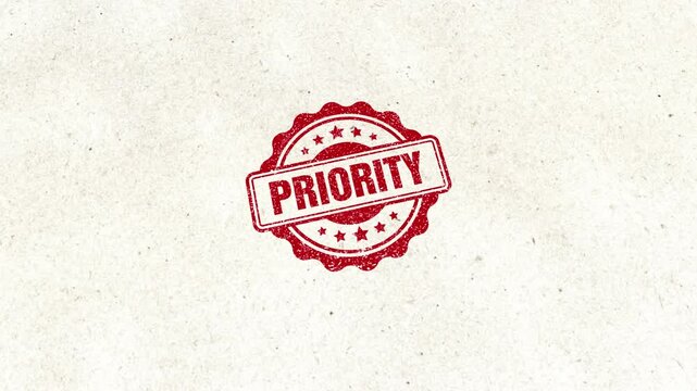 Priority Wooden Rubber Stamp Seal Animation