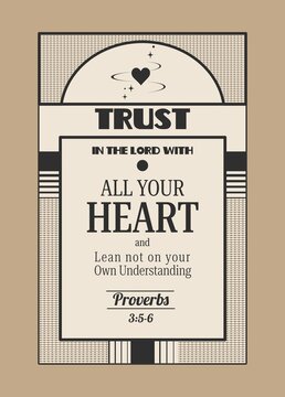 Trust in the Lord with All Your Heart &ndash; Proverbs 3:5‑6 Minimal Christian Typography Poster