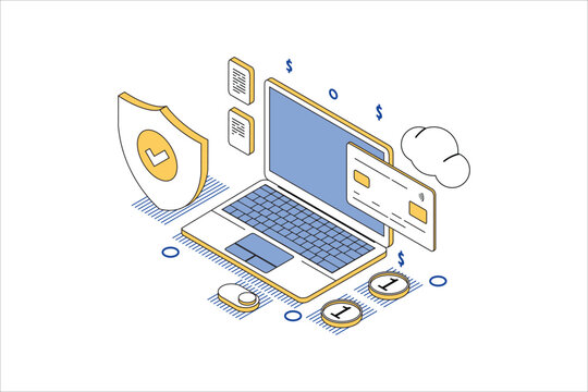 isometric tech illustration of a tablet surrounded by floating programming languages (Python, Java, PHP, HTML, CSS) as speech bubbles, code documents, and data symbols. Perfect for developer concepts,