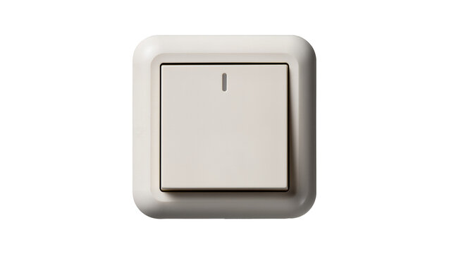 Modern light switch with rounded edges, isolated on transparent background