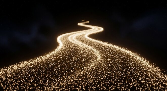 Glowing winding path abstract