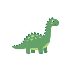 Cute green stegosaurus vector illustration, funny baby dinosaur cartoon character © Hellotatary