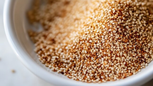 beniseed. A dried sesame pod split open on a white plate, revealing tiny seeds. gardening catalogs, home-decor guides, designed for home decor and floral branding, used by chefs.