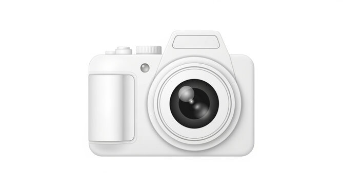 Modern White Camera Icon Vector Illustration for Digital Photography and User Interface