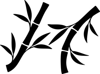 Bamboo stalk silhouette for oriental zen icons and tropical nature graphics © Tanjum