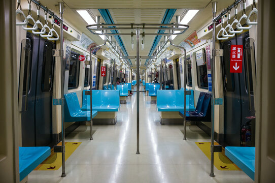 Subway train interior, Taipei, Taiwan
