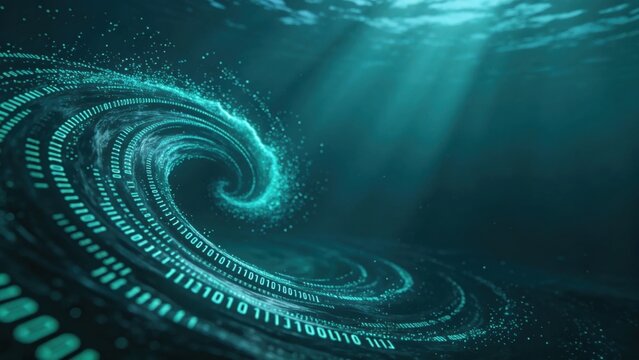 Cool teal binary gyre particles oceanic current