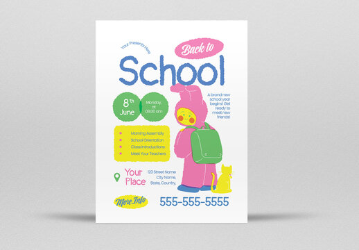 Pink and Green Kiddieland Back To School Flyer