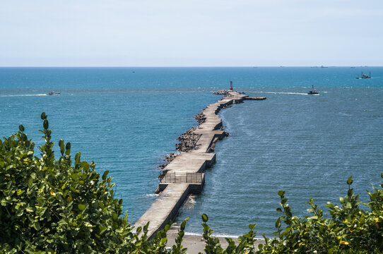 Cijin seawall and ocean, Kaohsiung, Taiwan