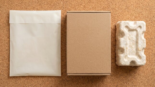 Sustainable E-commerce Packaging Flat Lay Mockup