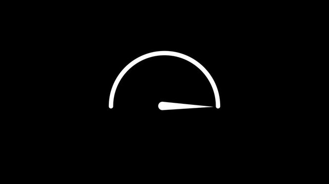 Speed miter icon animated on a black background.