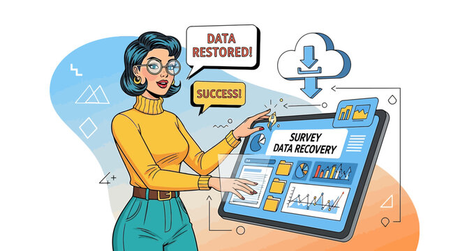 Woman Recovers Survey Data Saved to Cloud | Success Story Illustration