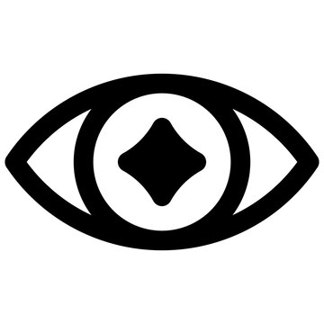 Vision. Outlined stroke vector icon with black-filled details.