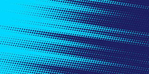 Naklejka premium Halftone gradient pattern vertical vector illustration. Blue dotted halftone texture. Pop Art light blue dots halftone, dark blue Background. Background of Art.