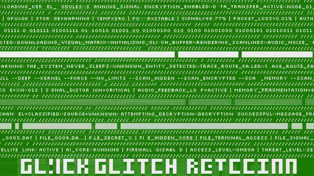 Green Computer Terminal Code and System Logs Background