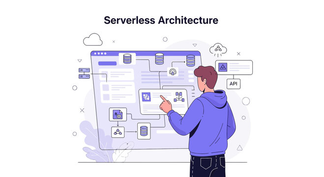 Serverless Architecture Diagram - Developer Interacting with Cloud Services