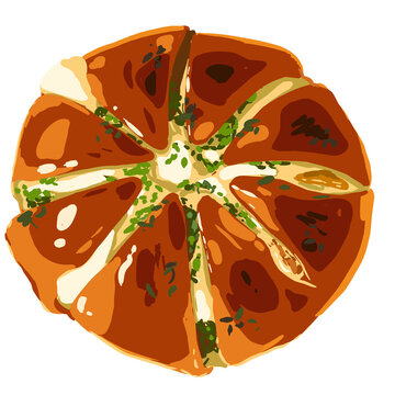 Korean Garlic Bread Vector Illustrator 