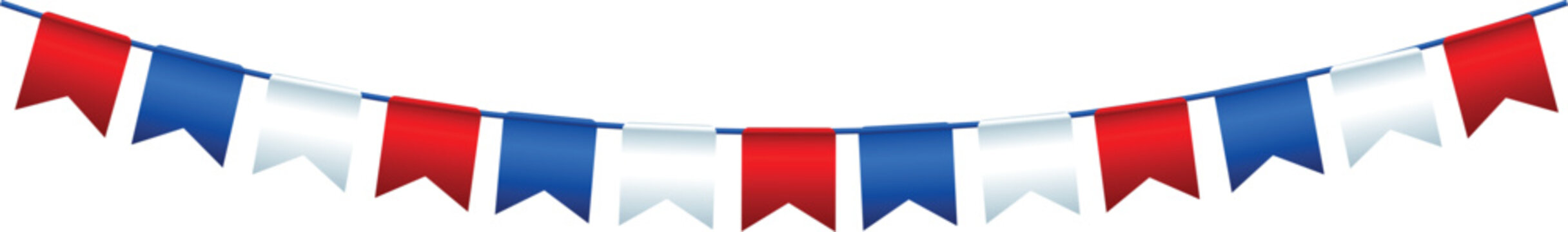 red white and blue pennant bunting flags illustration
