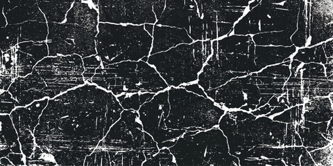 Obraz premium Black and White Grunge Marble Texture Background with Cracked Stone Surface Design