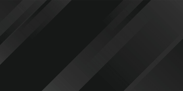 Abstract black background with overlapping diagonal geometric stripes. Modern minimalist sleek design featuring dark charcoal monochrome gradients and clean subtle shapes.