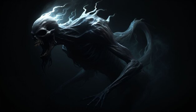 Nightmare Creature Emerging from Shadows
