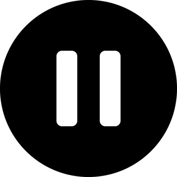 Pause button icon media player multimedia control and audio playback symbol vector pack, flat and outline style black pause icons isolated background
