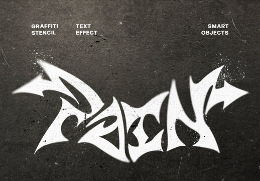 Graffiti Stencil Text Effect &ndash; Urban Typography for Logo, Poster & Branding (PSD)