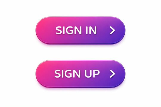 Modern gradient sign in buttons for sign in and sign up actions