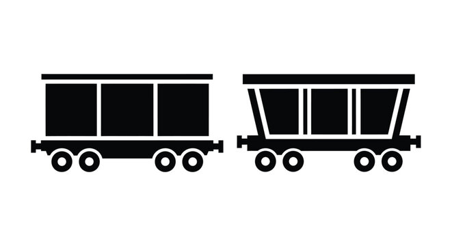 Freight Train Hopper Car Silhouettes illustration