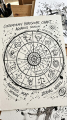 Naklejka premium Mystic Zodiac Natal Chart