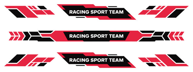 Racing Sport Team Graphics Pack: Dynamic and bold graphic elements for a racing team. automotive decals, speed graphics, sporty design. © Joba Vector Studio