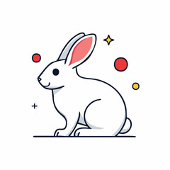 Obraz premium Cute White Rabbit Illustration