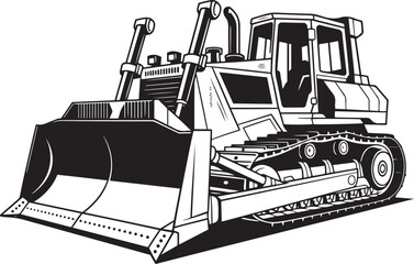Industrial bulldozer crawler tractor for earthmoving and heavy construction work. © Shahriar