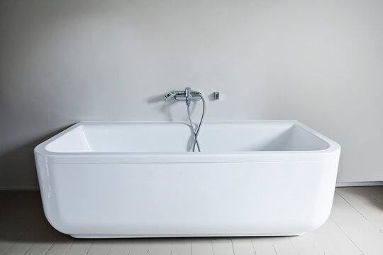 Bathtub in bathroom