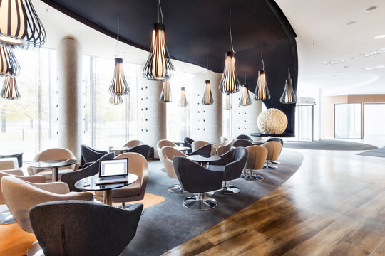 Poland, Warsaw, lounge at hotel