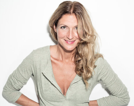 Portrait of confident blond woman