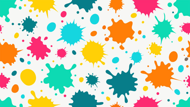 Cheerful Multi-Colored Paint Blobs and Splats for Creative Design.eps