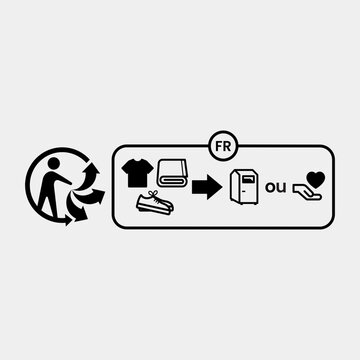French Recycling Triman Symbol with Sorting Instructions