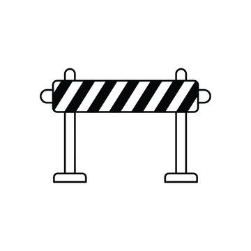 Black and white roadblock barrier construction traffic