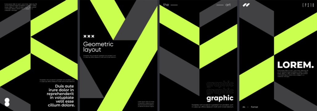 Simple geometric covers set. Minimalist vector templates.